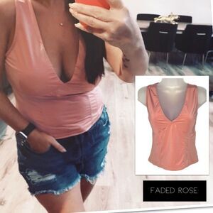 Faded Rose V-neck Top